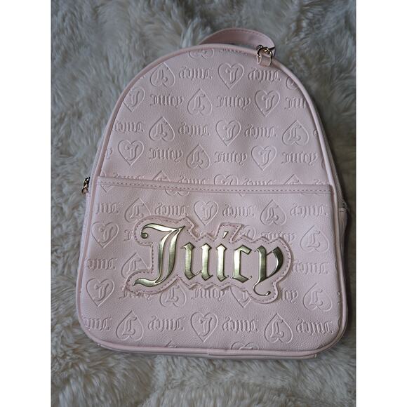 Juicy Couture Upgrade U Baby Pink Mini Backpack Purse Gold heart charm main image 6